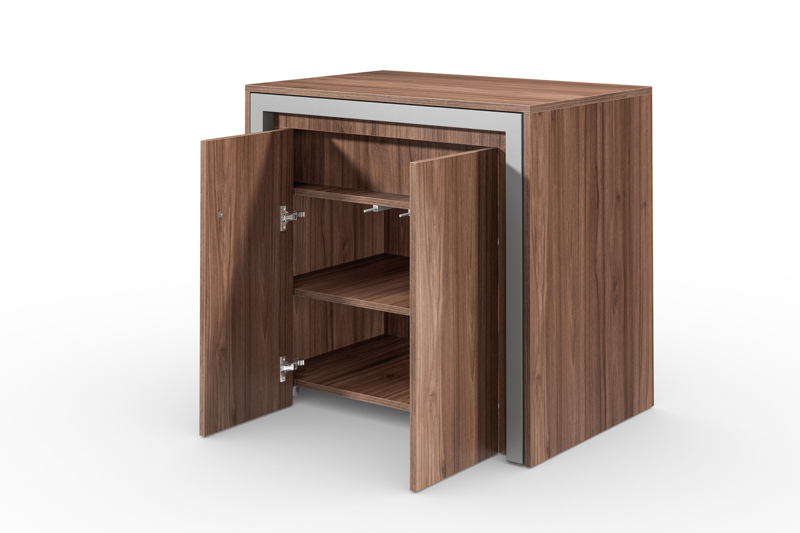 ALWINS Room and Boards Sideboard Tuer offen Nussbaum scaled