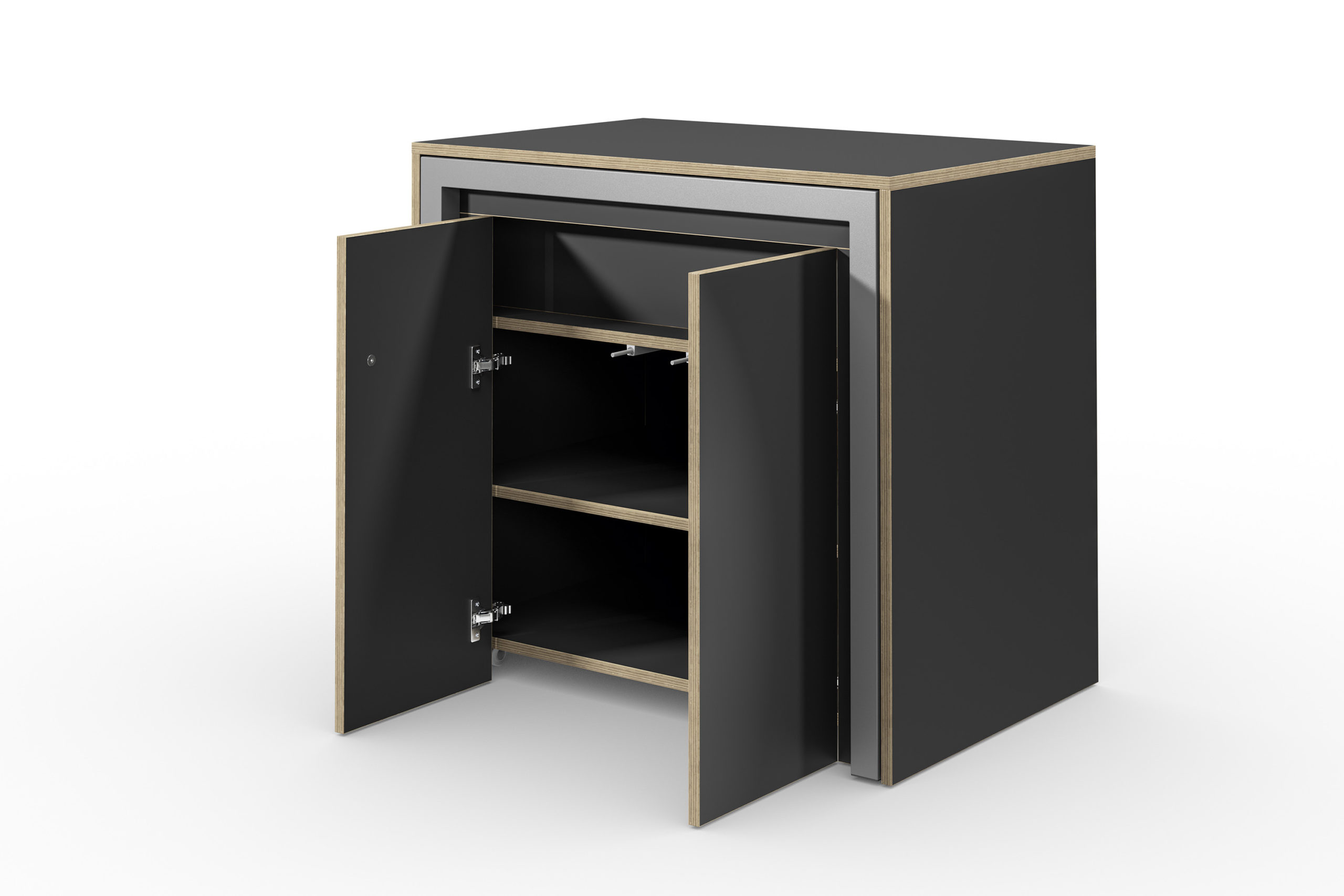 ALWINS Room and Boards Sideboard Tuer offen Schwarz scaled