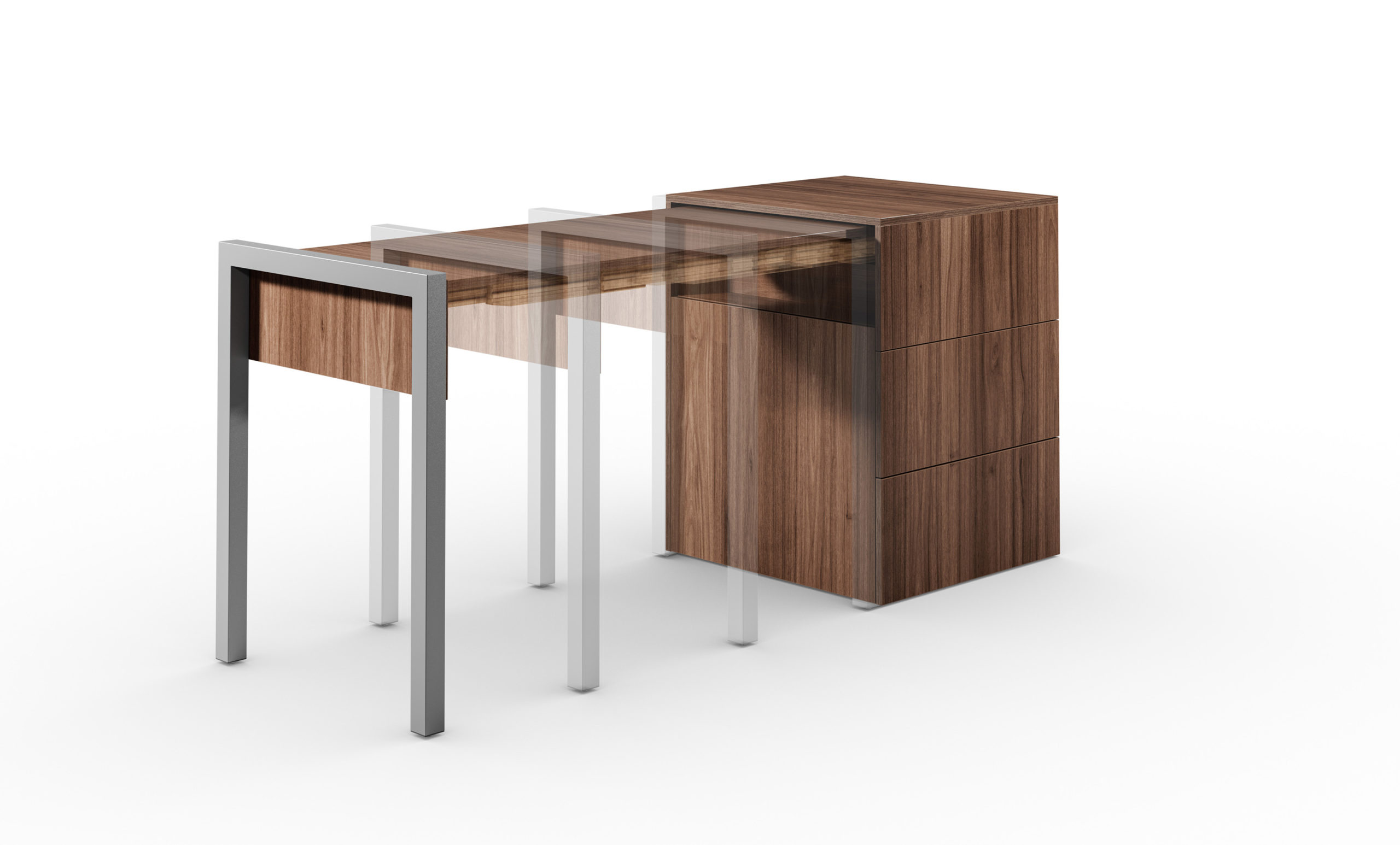 ALWINS SPACE BOX Schubladen geschlossen Nussbaum Phase scaled